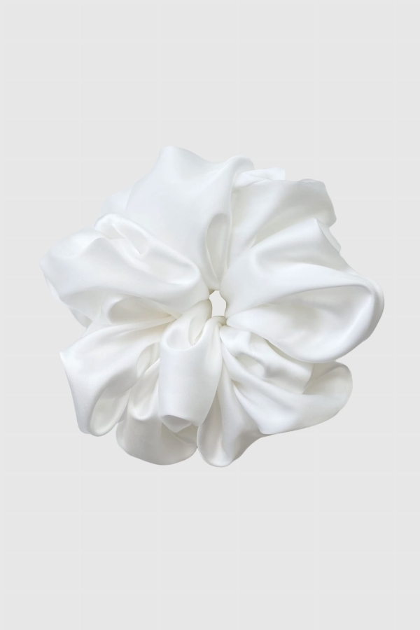 Scrunchie Maxi gumka do włosów biała – Coco Cream