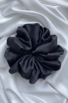 duża gumka do włosów czarna Scrunchie Maxi Black Pearl