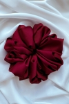 duża gumka do włosów bordowa Scrunchie Maxi Dark Cherry