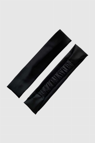 Czarna opaska do włosów z satyny i jedwabiu – Black Pearl