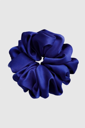 duża gumka do włosów kobaltowa Scrunchie Maxi Navy Blue