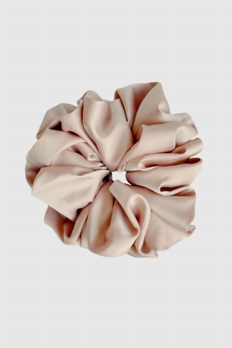 duża gumka do włosów beżowa Scrunchie Maxi Cappuccino