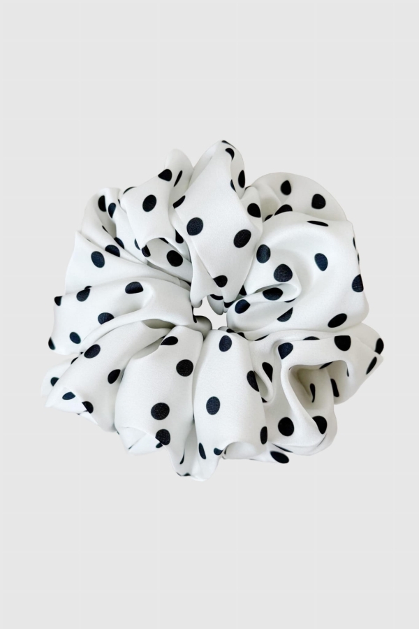 Scrunchie Maxi gumka do włosów w groszki – Dalmatino
