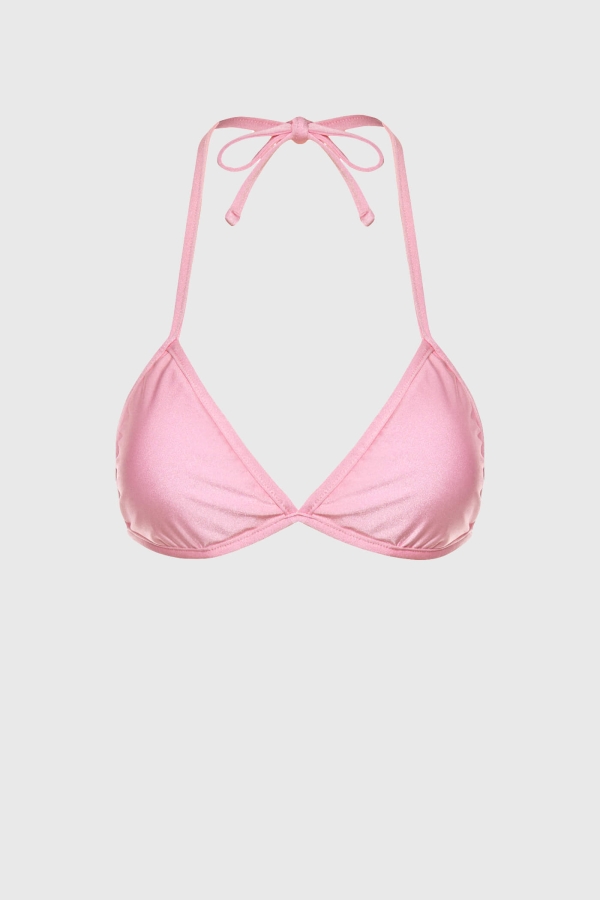 Góra bikini push-up wiązana triangle - Lizzy różowa