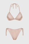 beżowy komplet bikini Lizzy klasyczny wiązany na szyi