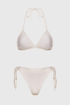 komplet bikini Lizzy ecru – wiązany push-up trójkątny