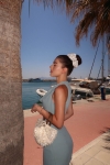 duża gumka do włosów ecru Scrunchie Maxi Vanilla Cream – grecka stylizacja