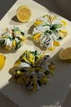 duża gumka do włosów biała w cytryny Scrunchie Maxi Citrus Garden