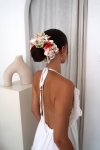 gumka do włosów kwiatowy wzór z czerwonymi akcentami Scrunchie Maxi Gelato Kiss