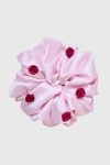 Scrunchie Maxi gumka do włosów różowa z różyczkami 3D – Rose Cocktail