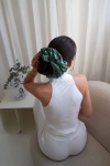 duża gumka do włosów pistacjowa Scrunchie Maxi Dark Pistachio