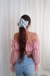 duża gumka do włosów w groszki Scrunchie Maxi Dalmatino