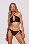 klasyczne bikini Olivia czarne z detalem supełka i gąbeczkami push-up