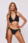 wiązany dół bikini olivia czarny styl minimalistyczny