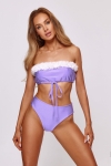 Liliowe bikini z kwiatami 3D – Laura Flower w klasycznym wiązaniu pod biustem