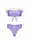 Bikini z florystycznym akcentem – Laura Flower w odcieniu lila