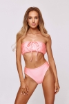 komplet bikini z ozdobnym wiązaniem – brzoskwiniowy look