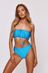 bikini turkusowe bandeau i wysoki stan – zestaw Manila