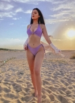 letnia stylizacja z bikini z supełkiem olivia liliowym na plaży
