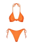 dół z wiązaniem i góra bikini push-up olivia w kolorze pomarańczowym
